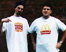 Alex Press and Joe Thomas model T-shirts